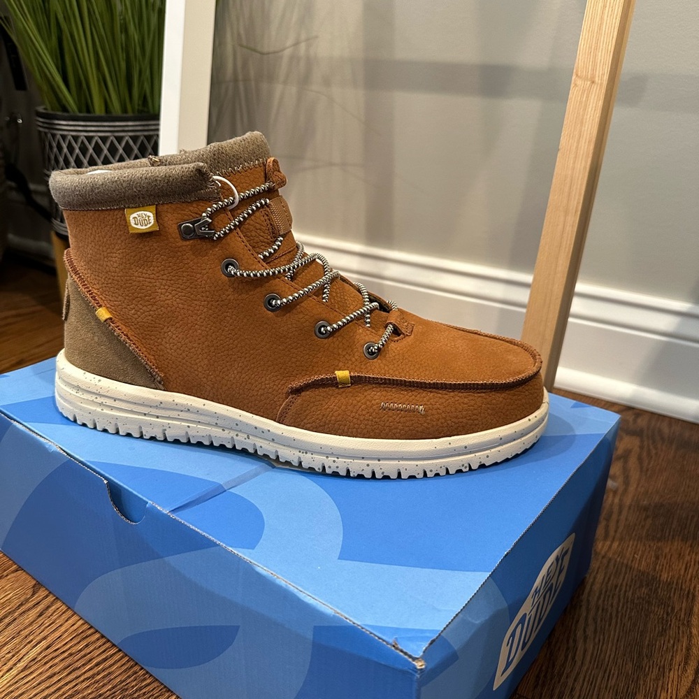 New, Never Worn Hey Dude Bradley Leather Boots Men’s 12